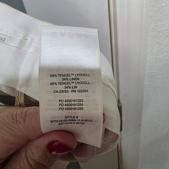 Wilfred Linen Slacks Women’s Size 6 Beige Wide Leg Pants - Picture 7 of 13